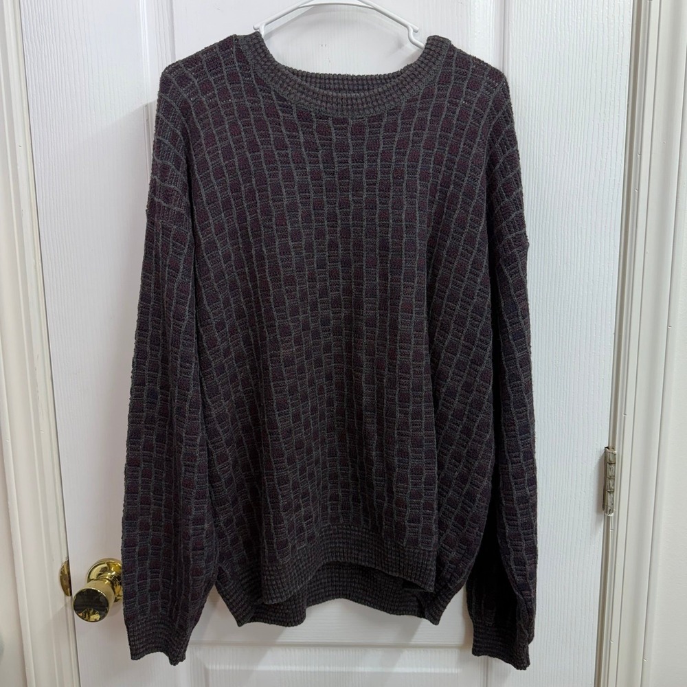 Vintage Jantzen acrylic textured knit long sleeve cozy crewneck sweater XL